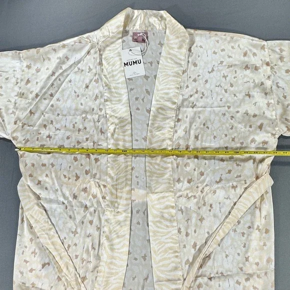 NEW Mumu x Curateur Leopard Silky Robe One Size NWT$128 Animal Print Bath Lounge - Picture 9 of 13